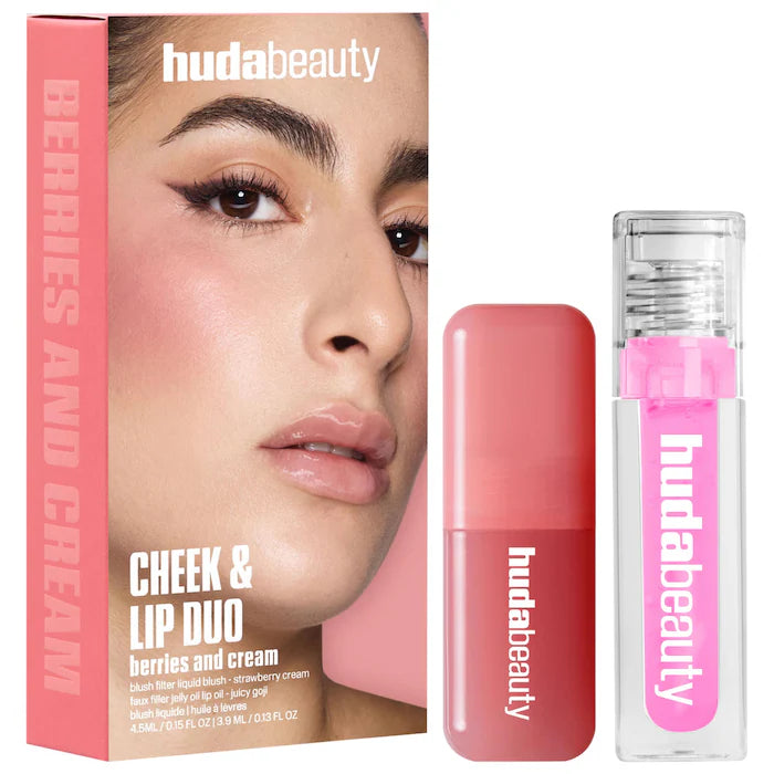 Duo Lip OIl y Rubor HudaBeauty